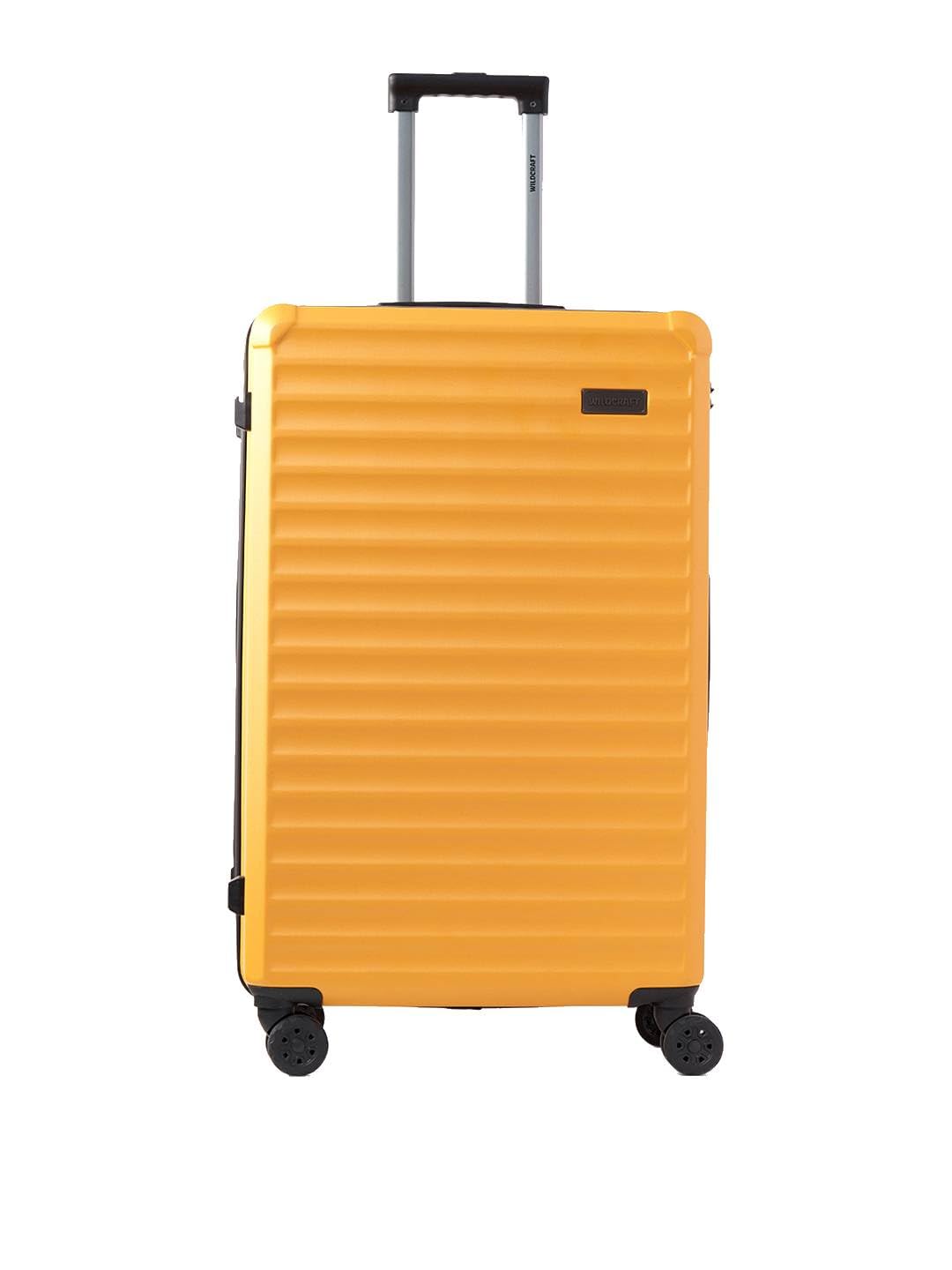 Springfield Hard Trolley Large Luggage | Durable Polycarbonate Shell | 360° Spinner Wheels | Telescopic Handle | Lightweight Check-in Travel Suitcase, Mustard