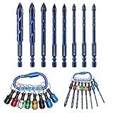 17Pcs Serrated Masonry Drill Bit Set with Bit...