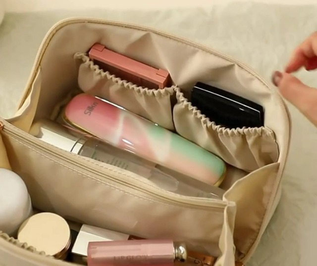 Borsa Cosmetica Da Viaggio In Pelle PU Rosa - Impermeabile, Portatile, Perfetta Per Donne In Giro - Foto 9