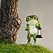twinbling Solar Frog Garden Decor with Lantern Outdoor Statue for Patio Pathway Frog Figurine for Yard Decoration Lawn Ornament Gardening Gifts for Women Mom Grandma