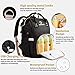 ORANIFUL Diaper Bag Backpack for Mom Waterproof Baby Nappy Bags Insulated Bottle Pockets Large Multi-functional Travel Back Pack Built-in USB Charging Port with Changing Pad & Stroller Straps (Black)