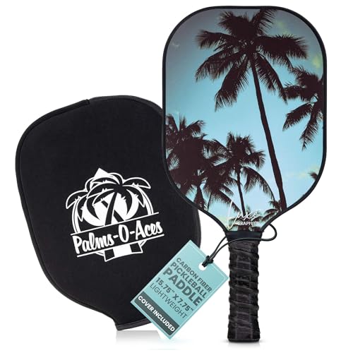 Palms-O-Aces T700 Carbon Fiber Pickleball Paddle &ndash; 16mm Honeycomb Core, Textured Face for Spin & Control, Lightweight USAPA Spec Paddle with Comfort Grip & Neoprene Cover