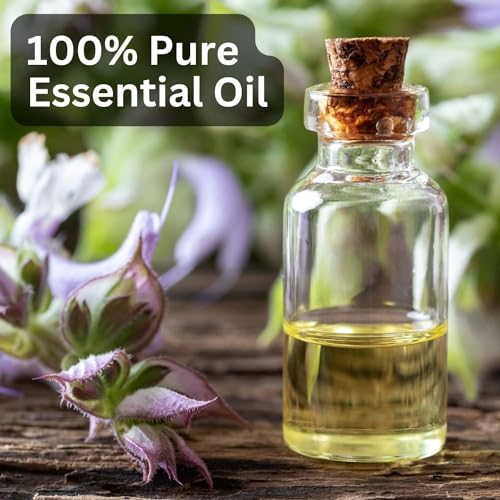 Image of Aroma Treasures Clary Sage essential oil | 100% Pure & Natural Theraputic Essential oil for healthy Skin, body, Aromatherapy - 10ml