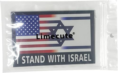 Miniatura 4 de Paquete de 2 calcomanías magnéticas con diseño de bandera de Israel, Estados Unidos e Israel, para automóvil, camión, refrigerador, parachoques