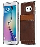 Galaxy S6 Edge Plus Case, Aceabove [KICKSTAND][Dark Brown] Slim Protective Leather Wallet Cover Case with Stand Feature and Credit Card ID Holders wallet case Samsung Galaxy S6 Edge+ / Plus