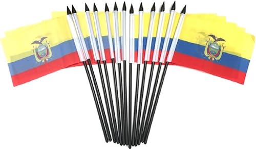 Miniatura 69 de Paquete de 12 banderas de escritorio de oficina en miniatura de poliéster internacional de 4 x 6 pulgadas, 1 docena de banderas pequeñas de 4 x 6