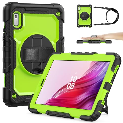 SIBEITU Case Compatible with Lenovo Tab M9 TB-310FU 2023 with Screen Protector Pen Holder, 9.0 Inch Three Layer Drop-Proof Protection Case with 360°Rotating Stand &Strap for Lenovo Tab M9