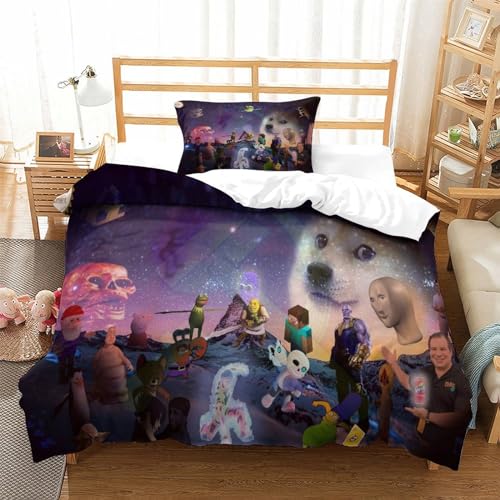 Funda nórdica de husky en 3D para cama individual con microfibra suave 3