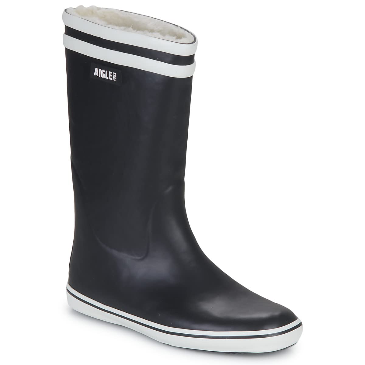 Aigle Malouine Fur 2 Wellies With Faux Fur Lining Women's Navy Size 39