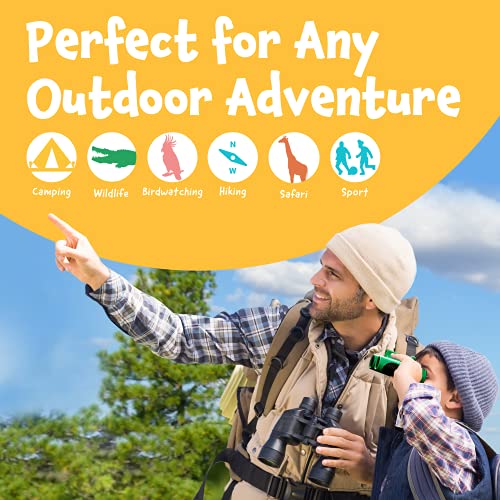 Thinkpeak Binoculars For Kids - Easter Basket Stuffers - Kids Binoculars - Binoculars For Kids 8-12 - Easter Gifts - Birthday Presents For Kids, Kids Binoculars For 3-12 Years Boys And Girls, Green #TOP4