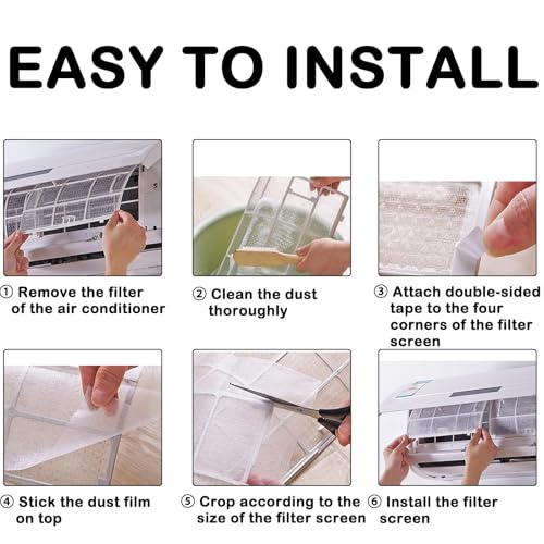 Image of 7 Pack AC Filter for Split AC, Purifying Cotton Mesh, Enhanced Air Quality for Home and Office, Fits Mini Wall Mounted Air Conditioner, Durable and Easy to Install(40X35 CM)