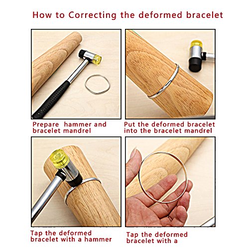 Phyhoo Jewelry Tool Wooden Oval Bracelet Sizing Bangle Mandrel Wire Wrapping Tool #TOP4