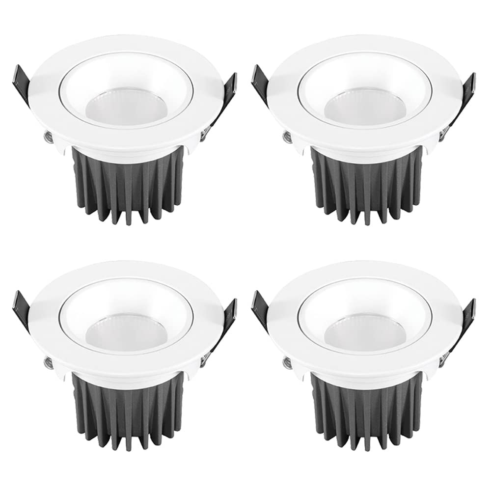 GTHTUHFD 2/3 Inch Canless Recessed Downlight Led Eyeball Spotlights 5W,7W,10W,12W,15W Anti-Glare Trim,Replacement Conversion Kit,3 Color Temperature,4Pack,5w-3000k