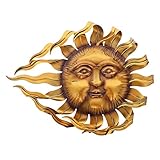 Wanddeko Flammende Sonne aus Metall 63 cm groß Wanddekoration aus Metall Metallbild Gartendeko Gartenwandbild Dekowandbild Wandhänger Reliefbild Metallwandbild