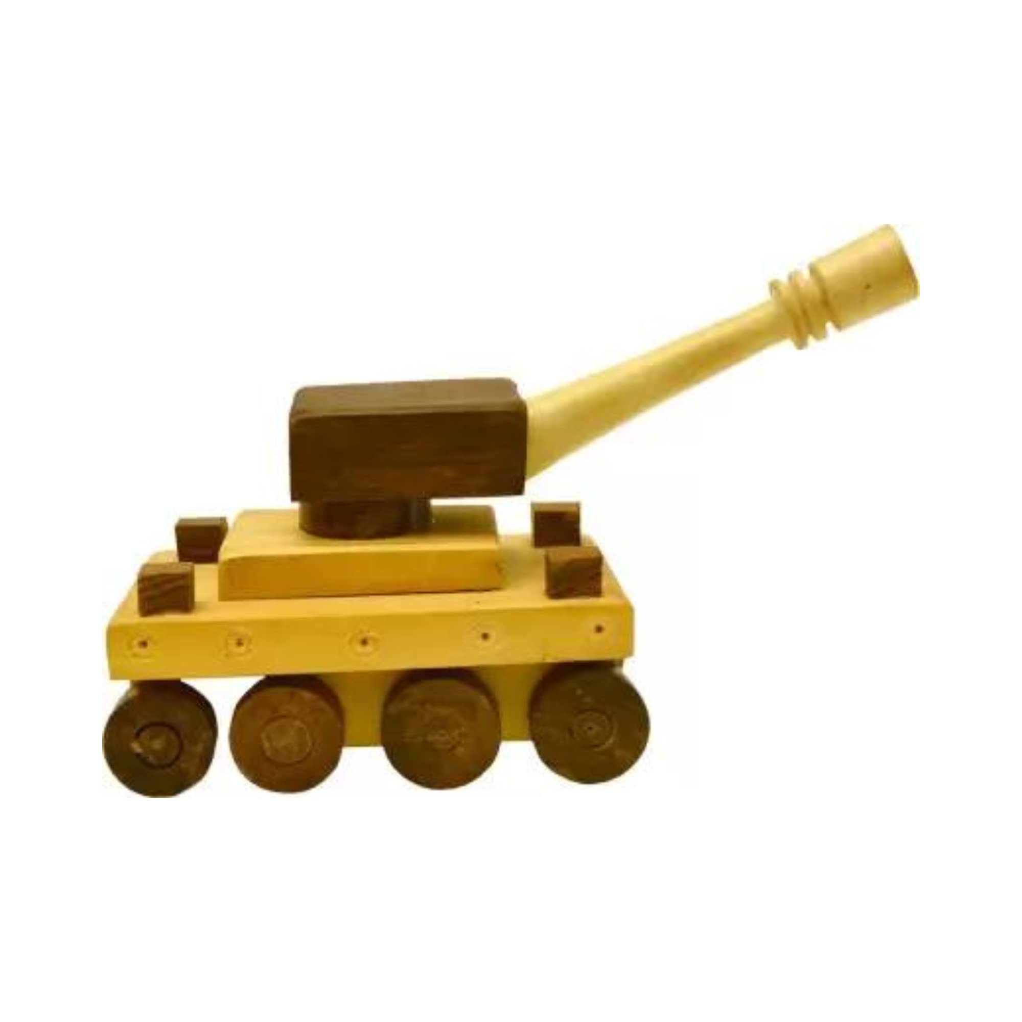 santarms Wood Army Tank Indian Toys for Kids Tanker Decoration Wooden Moving Toy Kids/Wooden Road Roller/Classic Kids and Showpiece Classic Home Décor Brown Roller 2