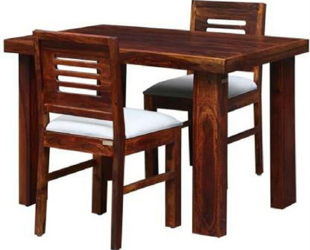 GM CRAFT Solid Sheesham Wood Two Seater Dining Set for Dining Room Restaurant Hotels Cafe, Wooden Dining Set, Sheesham Wood Dining Set,11 2