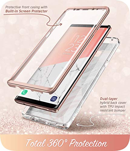 i-Blason Cosmo Full-Body Bumper Protective Case for Galaxy Note 9 2018 Releas e, Marble