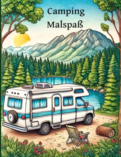 Camping Malspaß: Für Naturliebhaber - Entfliehe dem Stress und finde deine innere Ruhe! Ausmalbuch für Kinder und Erwachsene