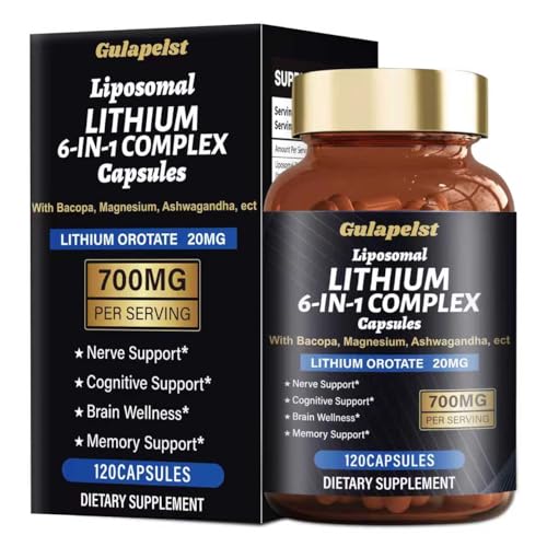 Lisopomal Lithium Orotate Complex Capsules, Lithium Orotate 20 mg, Magnesium Glycinate &