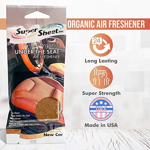 Image of Super Sheet, Organic Under the Seat Car Air Freshener, Long Lasting Fragrance (New Car, 1 Pack)