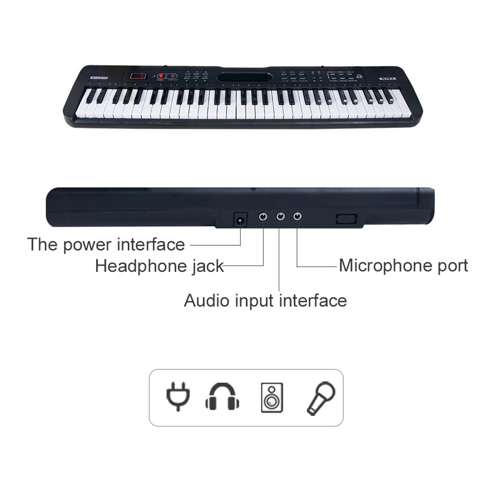 Cyfrowa muzyka elektroniczna klawiatura przenośna, 61 klawiszy, muzyka cyfrowa, klawiatura elektroniczna, wielofunkcyjne pianino elektryczne do fortepianu, dla ucznia, instrument muzyczny