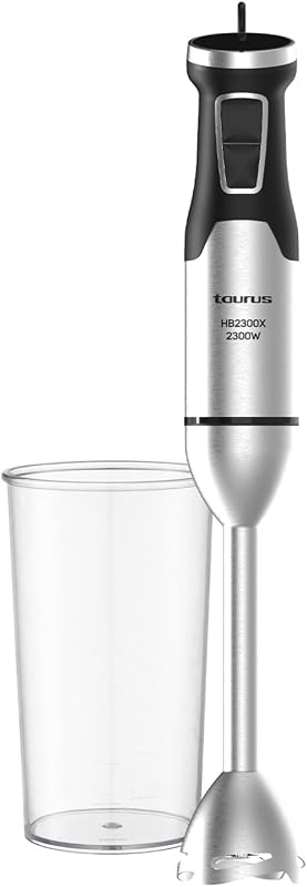 Taurus – Batidora de mano HB2300X | 2300 W | 4 Cuchillas Inox | Regulador de velocidad | Función Turbo | Diseño antisalpicaduras | Accesorio: vaso medidor 1 L