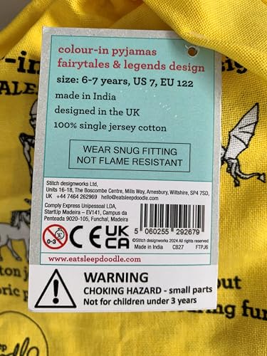 eatsleepdoodle coloring pajamas for boys and girls, with 10 washable markers, Kids Colorable Pajama 100% cotton2