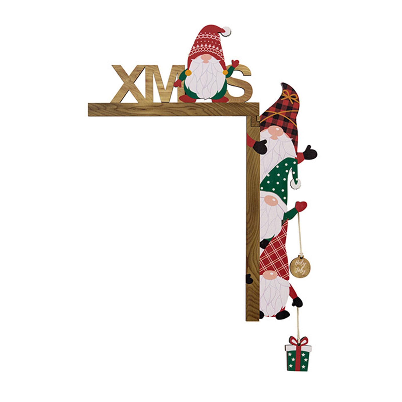 Festive Christmas Door Frame Decoration Santa And Reindeer Theme Wall Sign Wall Corner Signs Hanging Decorations Christmas Decorations For Home Doors Windows