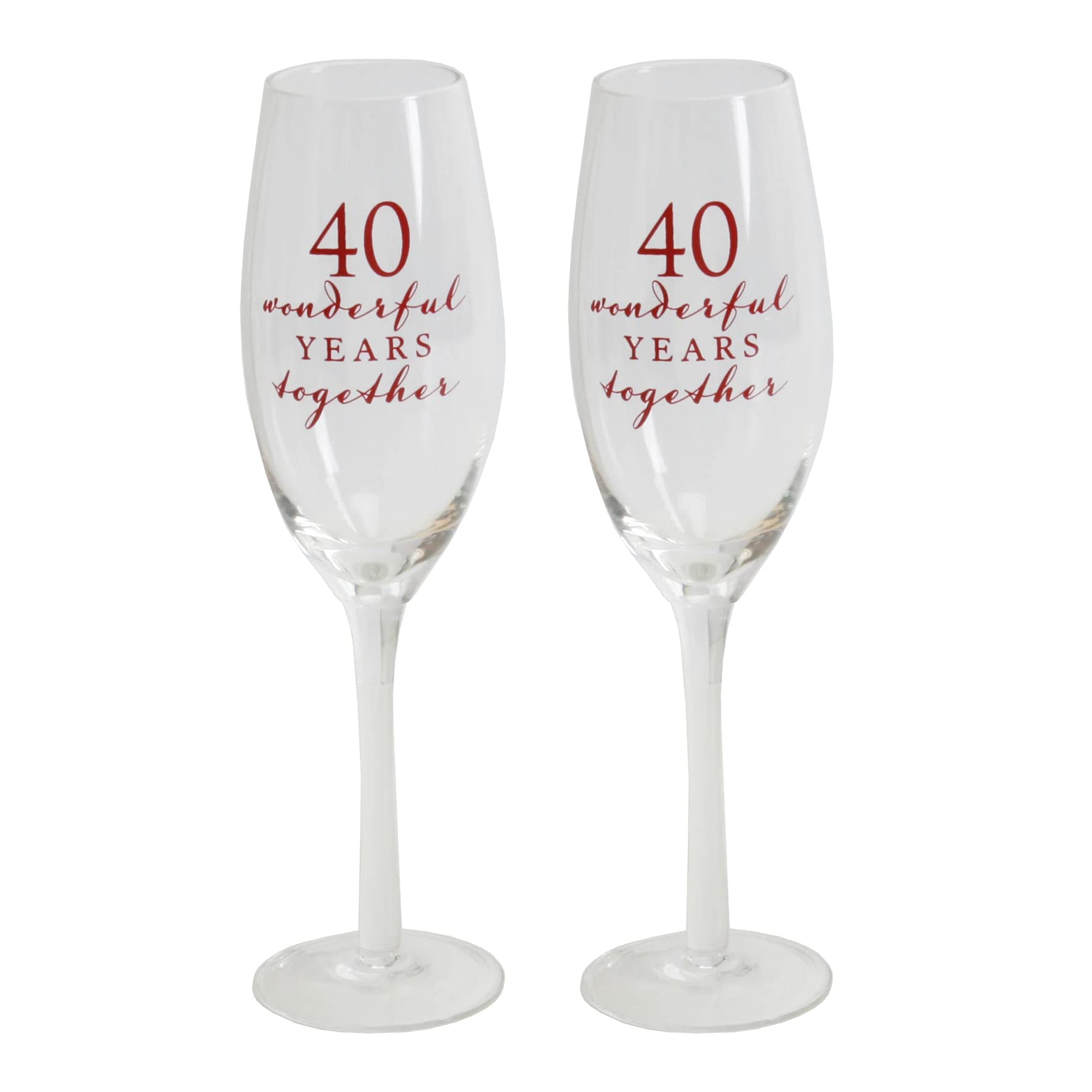 Copas de champán de 40 aniversario el regalo perfecto para bodas de rubí de padres
