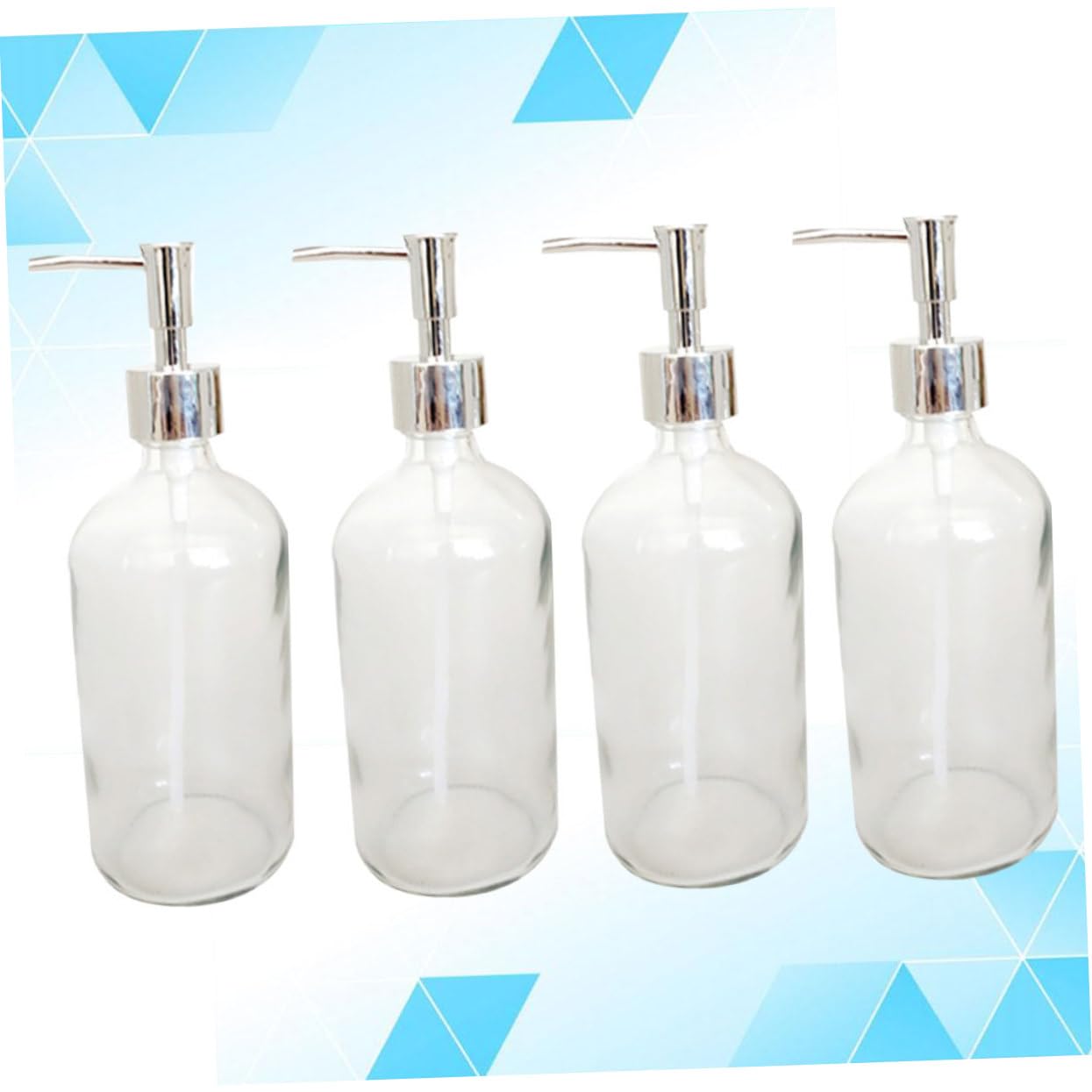 Botellas de Loción de Vidrio 500ml con Bomba, 4 Piezas de Color Blanco