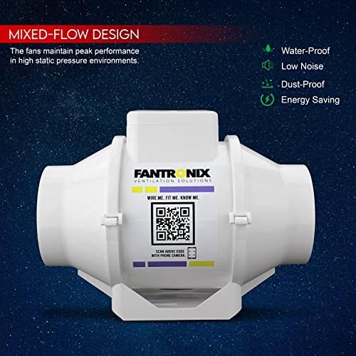 Complete Shower Fan Bathroom Kit 100mm (4 inch) dia Led Light Chrome & White Bezel with Run On Timer Steam Damp Condensation Control Low Noise Bathroom Toilet En-Suite 4.6w MR 16 4000k 12v Angle Light