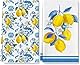 MOAZIFI 2 Stück 40x60 cm Zitrone Blumen Floral Sommer Küchentücher Geschirrtücher, Saugfähig und Schnell Trocknende, Saisonale Frühling Summer Dekoration Handtücher, Sommer Zitrone deko für Küchen