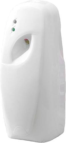 Dispensador de ambientador automático, montado en la pared o libre de pie pulverizador de aerosol de fragancia ajustable automático blanco 10.1 fl oz