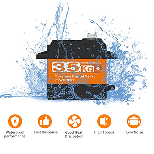 35Kg Rc Servo Coreless High Torque Servo Motor, Waterproof Metal Gear Digital And Stainless Steel Gear Servo For 1/6 1/8 1/10 1/12 Rc Car, Robotic Diy, Arduino Servo, Control Angle 270° #TOP5