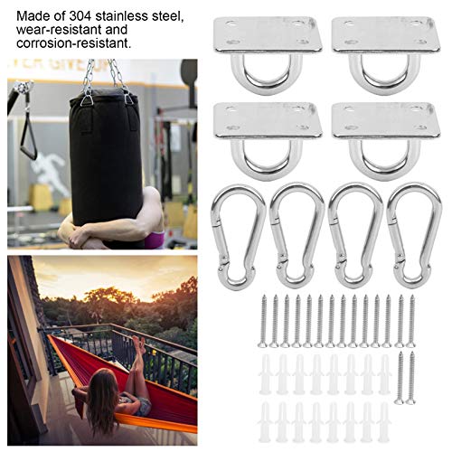 4 Set Hangmat Opknoping Kit, Heavy Duty Hangmat Opknoping Oog Platen Ovale Gesp 304 Roestvrij Staal voor het Installeren… - Image 8