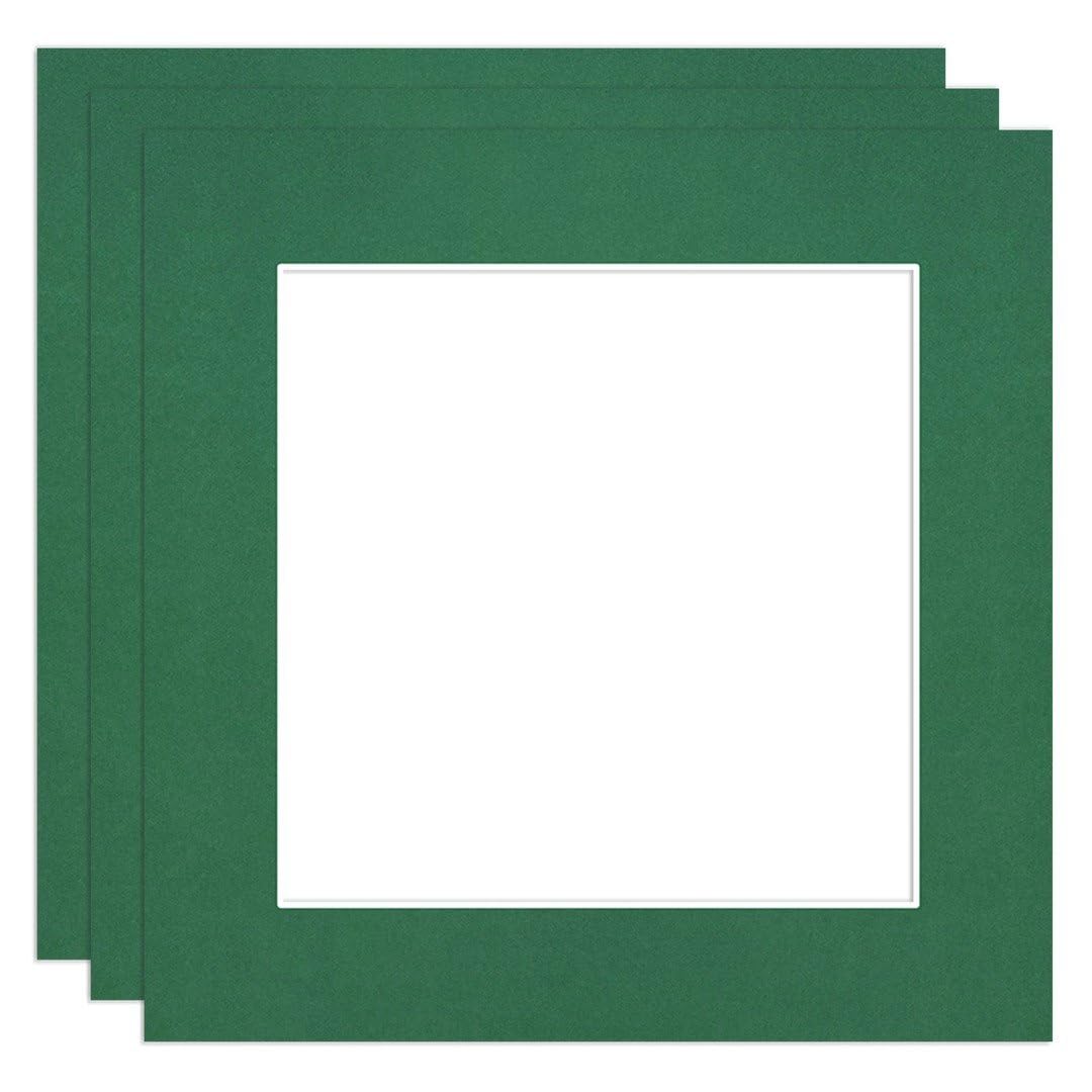 Procut Global 5x5" Emerald Picture Mounts to Fit 3.5x3.5" Aperture - Precision Cut Cardboard Photo Mount - Ideal for Frames, Prints, Artwork & Certificates - Sizes & Colours Available - 3 Pack