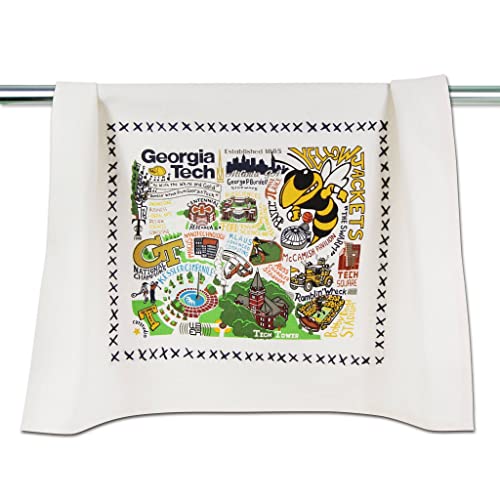 Catstudio Dish Towel, Georgia Tech Yellow Jackets Hand Towel - Collegiate Kitchen Towels for Georgia Tech Fans for Students, Graduation, Parents and Alums
