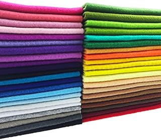 flic-flac 42pcs 1.4mm Soft Thick Felt Fabric Sheet Assorted Color Felt Pack DIY Craft Sewing Squares Nonwoven Patchwork (30 x 30 cm)