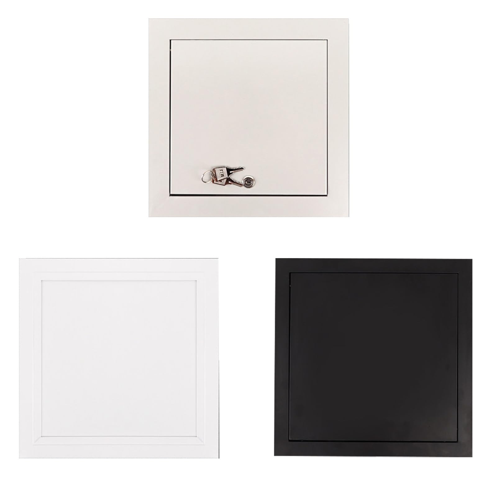 Attic Inspection Hatch，Lockable Attic Entry Door，Residential/Commercial Electrical Conduit Inspection Service Cover，with Key and Lock(White,35x50cm)