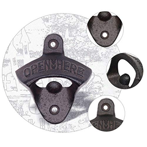 STOBOK 2 Unidades Vintage Retrô Abridor de Garrafas de Ferro Fundido Removedor de Tampa de Frasco de