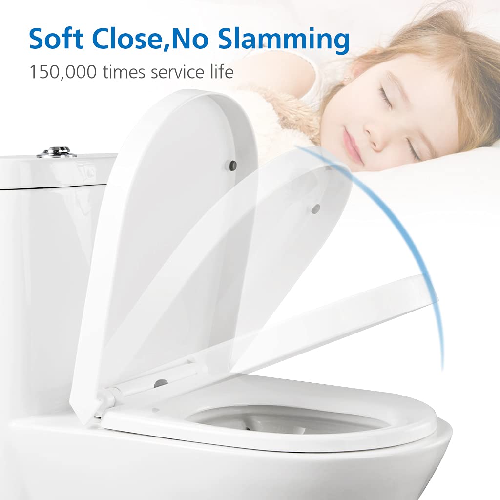 Buy PBOFHS Toilet Seat, U Shaped White Toilet Seat, Slow Close Toilet