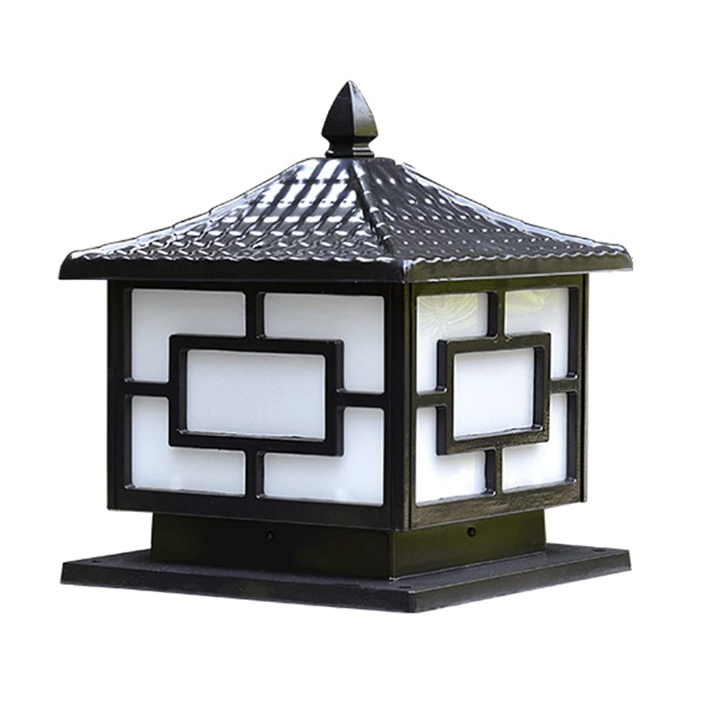 CHENKUI Vintage Black Post Head Light Outdoor Pillar Light Szklany Klosz Ogrodowe Oprawy Oświetleniowe IP54 Z Adapterem Do Montażu Na Molo E27 Base Patio Garden Villa Ogrodzenie Oświetlenie Krajobrazu