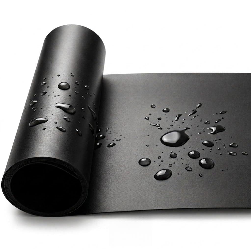 Black Plastic Roll 12x96x0.04inch, Hard Polypropylene Flexible Plastic Sheet into Roll, Easy Cut to Size for DIY Craft Material, Custom Gasket, Furniture Cabinet Drawer Protection Liner, Heat Bendable