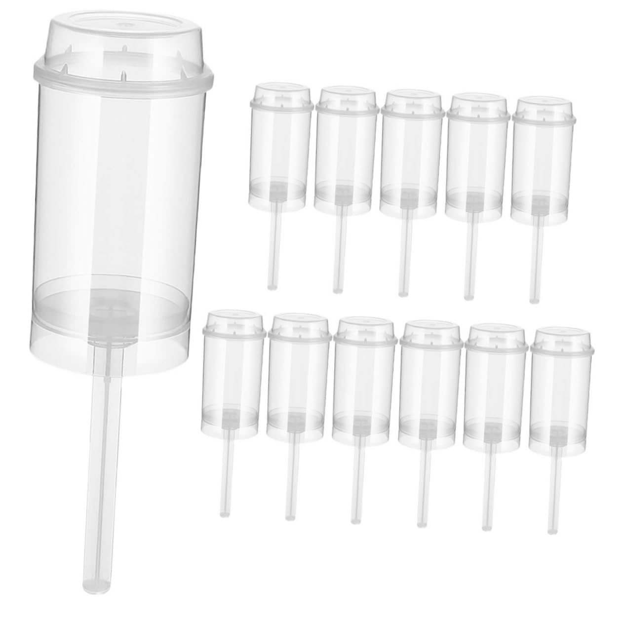 ABOOFAN 12Pcs Cake Push Containers Round Shape Plastic Cake Pops Holders Reusable Dessert Dispensers for Parties and Festivals Leak Design Easy to Fill and
