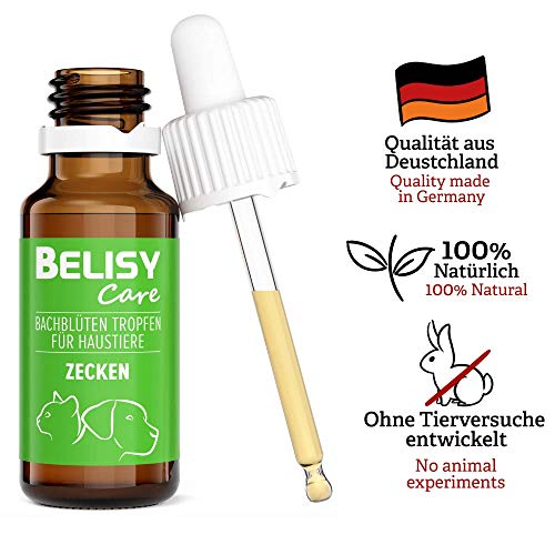 BELISY Zecken Bachblüten Tropfen für Hunde & Katzen - Spezial Bachblütenmischung nach Dr. Bach - 20 ml
