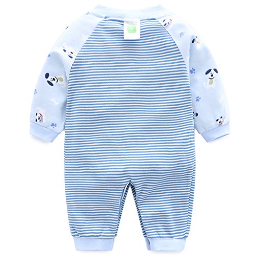 Pyjama Bébé Filles Garçons Combinaisons en Coton Grenouillères Bodys à Manches Longues, 9 mois,Chat - Image 3