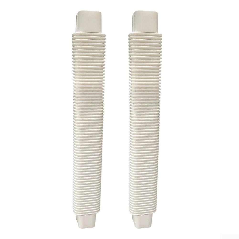 Conector de canal de cable flexible de 75 x 65 mm, cubierta de PVC blanco para tubería de CA, conducto decorativo con fijación de tornillo (2 unidades) (manguera flexible)