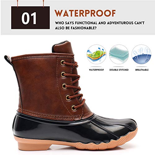 Ahannie Kids Boys Girls Winter Duck Boot, Youth Outdoor Two Tone Fashion Waterproof Rain Boot (Toddler/Little Kid/Big Kid)2