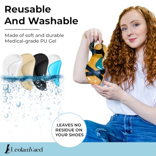 Image of Reusable Arch Support Inserts for Plantar Fasciitis Relief, Self-Adhesive Arch Support Insoles for Flat Feet, Thicken Gel Foot Arch Support Insoles for Women and Men to Relieve Feet Pressure- 5 Pairs