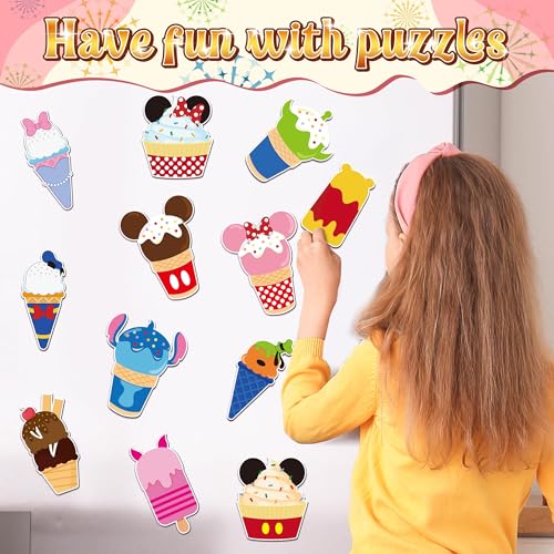 BOpusail 12Pcs Summer Ice Cream Mouse Cruise Door Magnets Cute Style Ice Cream Cruises Entrance Decals Decor Refrigerator Garage Magnet Waterproof Magnetic Sticker for Holiday Carnival Ships Cabin - Image 6